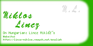 miklos lincz business card